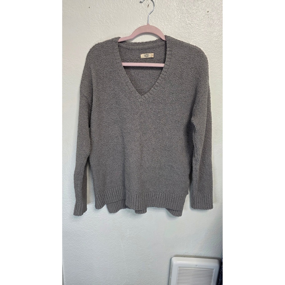 UGG V-Neck Sweater Womens Large Grey Excellent